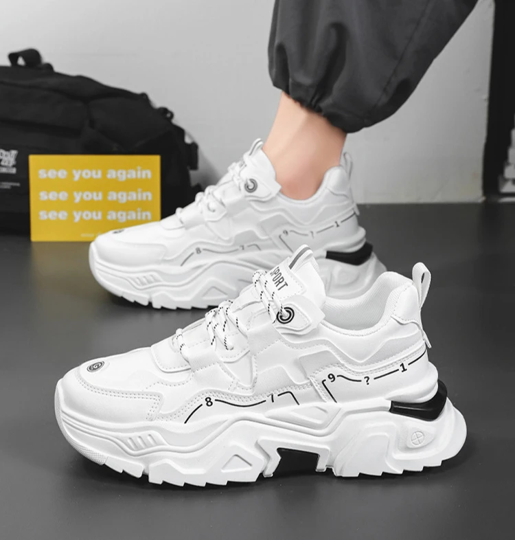 Men's Thick Soled Casual  Soft Soled Sports Shoes Four Season New Outdoor Students Comfortable Running Shoes Versatile Sneakers