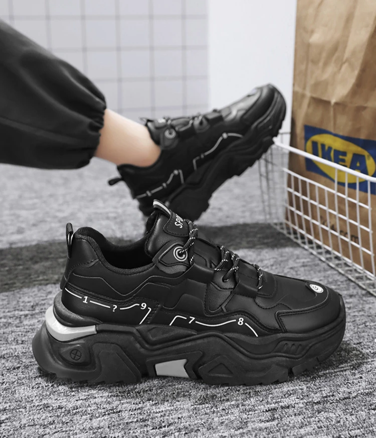 Men's Thick Soled Casual  Soft Soled Sports Shoes Four Season New Outdoor Students Comfortable Running Shoes Versatile Sneakers