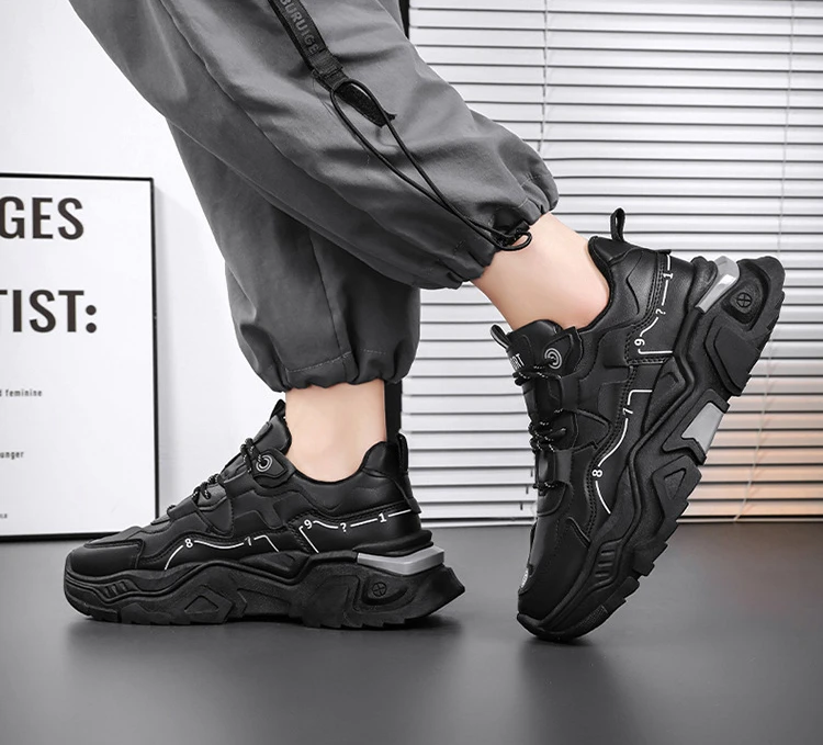 Men's Thick Soled Casual  Soft Soled Sports Shoes Four Season New Outdoor Students Comfortable Running Shoes Versatile Sneakers