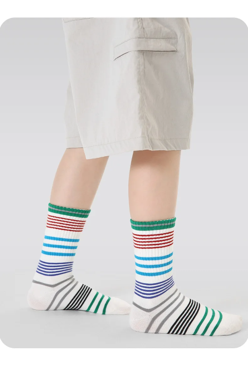 Newest Children's Socks Striped Cartoon Sport Socks 3-12T Boys Girls Cotton Socks Spring Socks Kids Baby 4 Pairs
