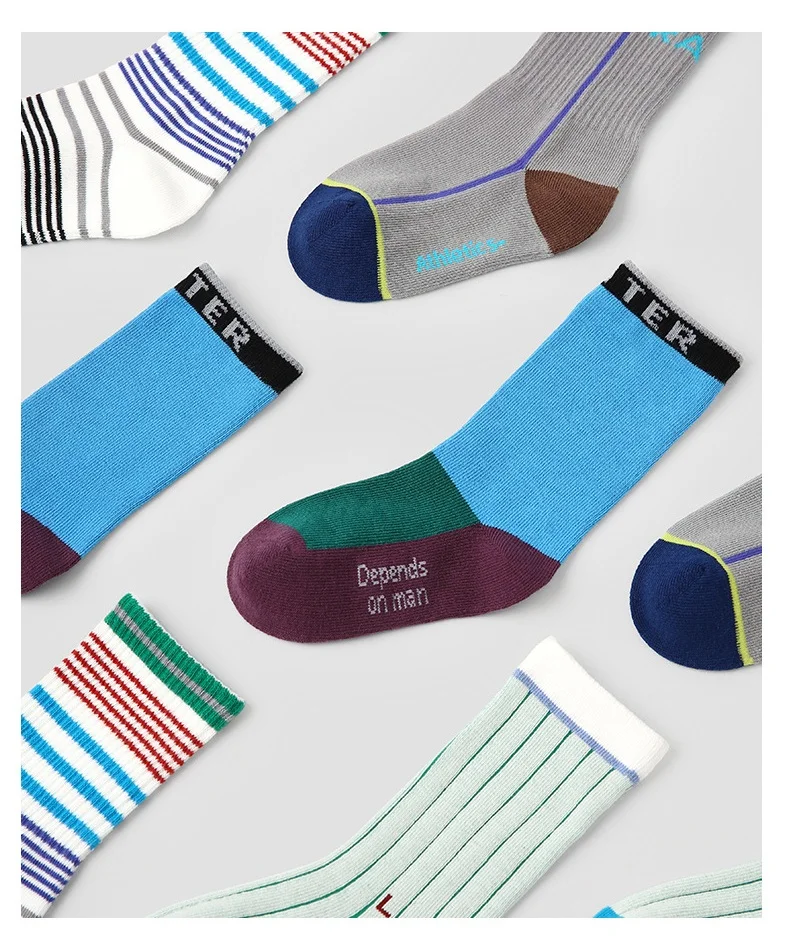 Newest Children's Socks Striped Cartoon Sport Socks 3-12T Boys Girls Cotton Socks Spring Socks Kids Baby 4 Pairs