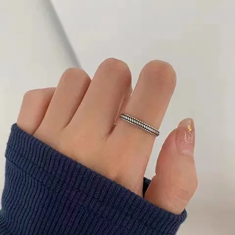 925 Sterling Silver Weave Fine Black Rings For Women Couple Wedding Elegant Luxury Jewelry Accessories Jewellery Moneys 925