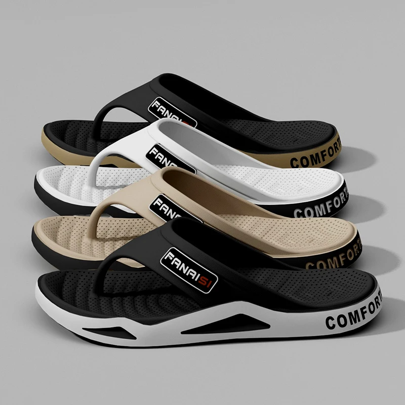 Summer Fashion Men's Slippers Outdoor Sports Flip Flops Hiking Travel Bathing Park Casual Wear, Comfortable Breathable Non-slip