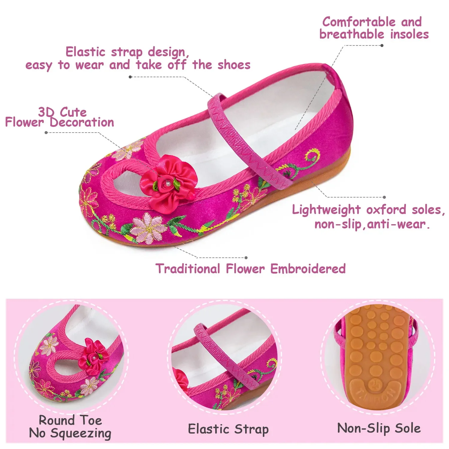 Little Girls Casual Comfortable Flats Shoes Kids Movie Same Style Encanto Mirabel Isabela Madrigal Carnival Party Cosplay Shoes