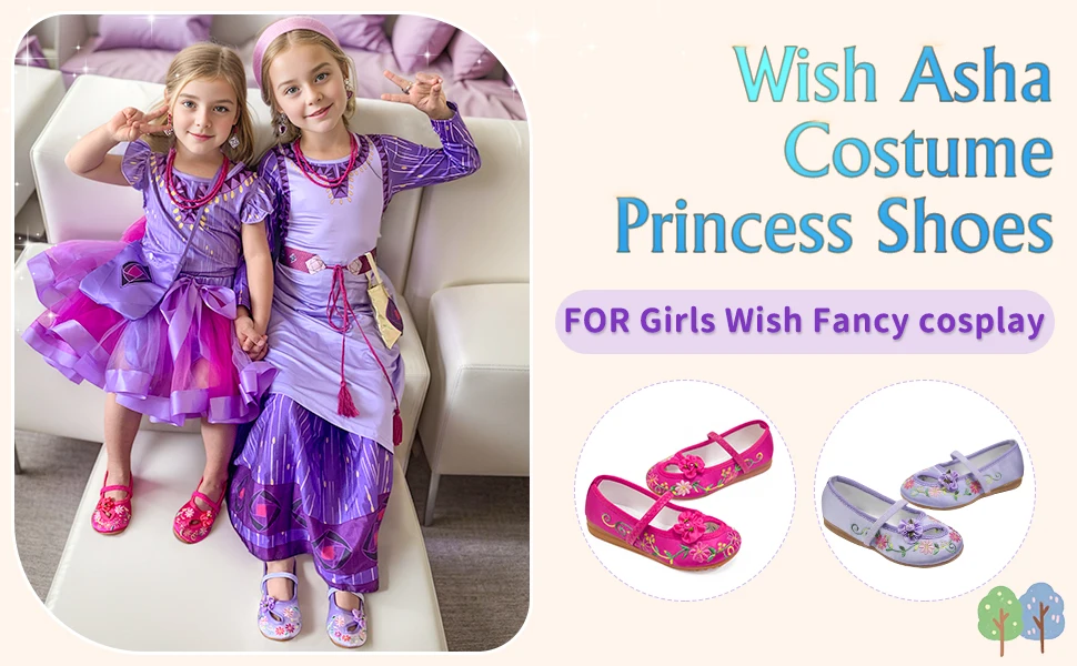Little Girls Casual Comfortable Flats Shoes Kids Movie Same Style Encanto Mirabel Isabela Madrigal Carnival Party Cosplay Shoes