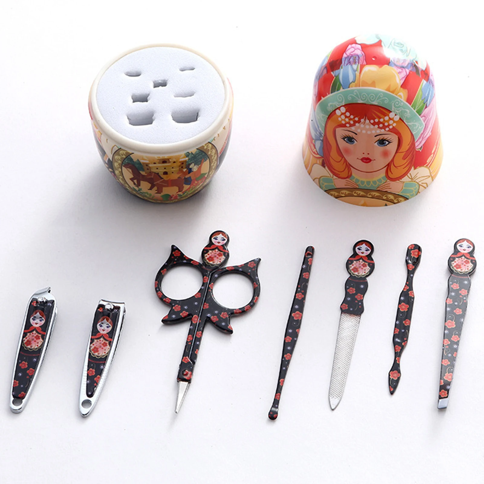 Creative Nail Clipper Set Russian Nesting Doll Style Nail Clipper Kit Manicure Nail Polishing Shaping Trimming Tools Nail Tools