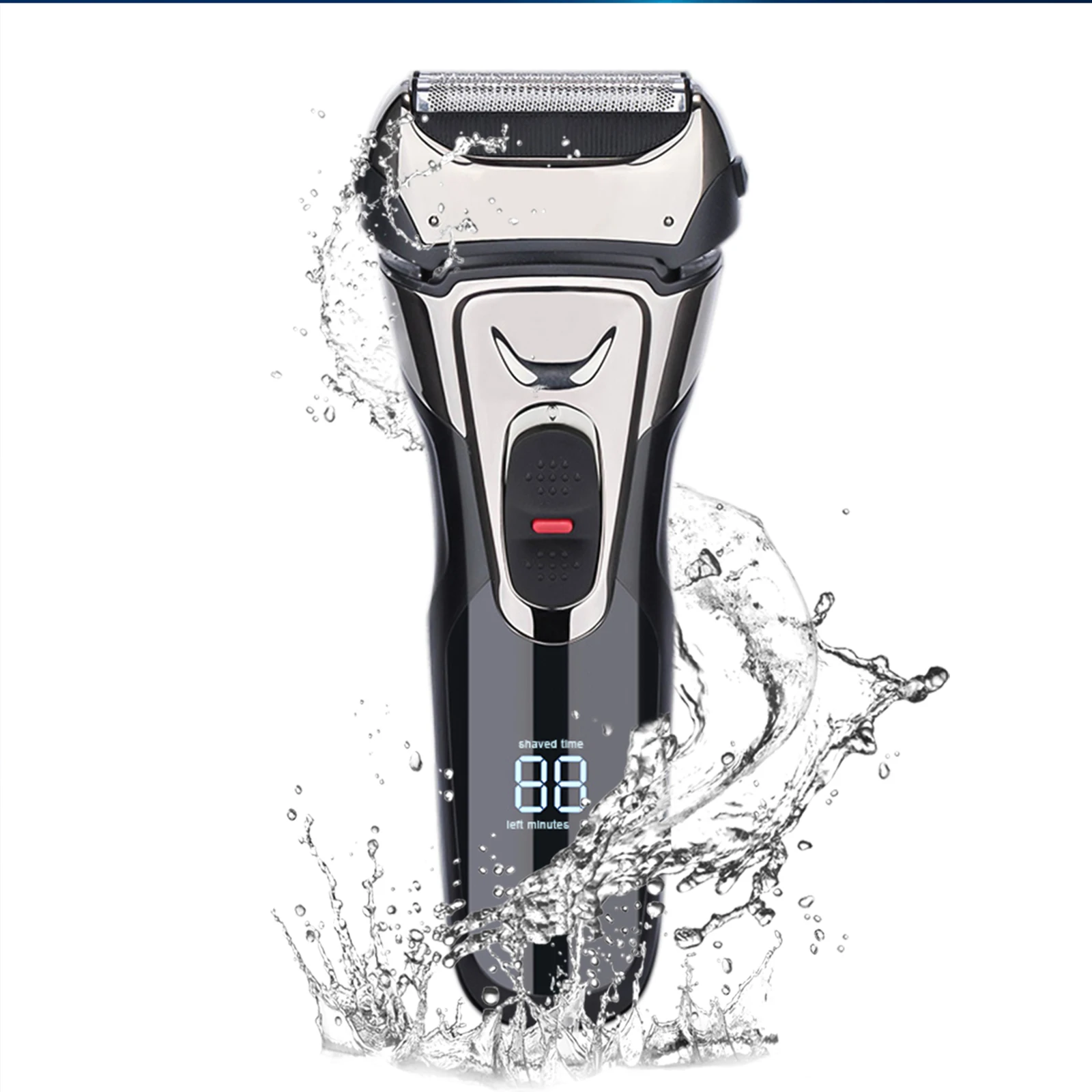 Pop-Up Trimmer Electric Shaver Stainless Steel Shaving Machine Men's 3D Triple Floating Blade Razor Shaver Barber Trimmer FK-605