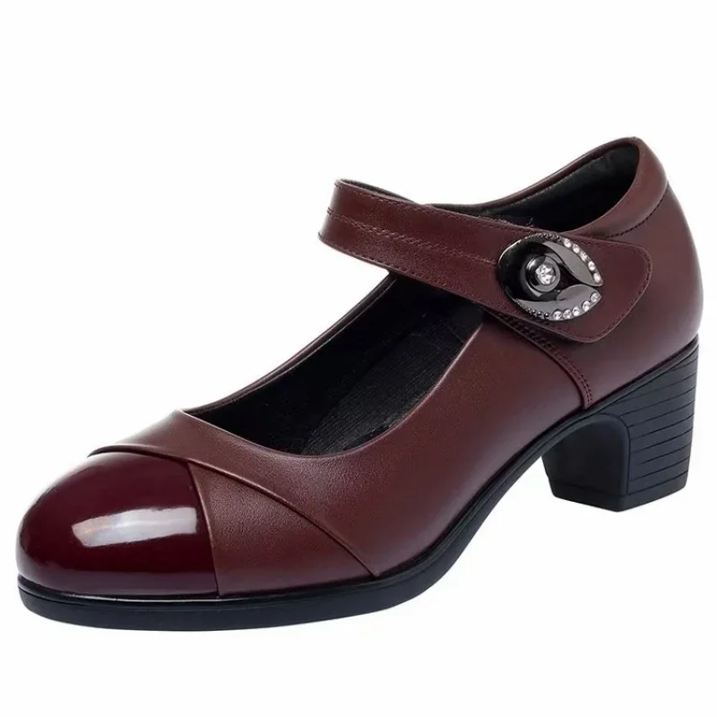 Spring/autumn New Pointed Head Square with Solid Color Thick Heel Shoes Fashion Comfortable Sexy Casual Banquet Women's Shoes