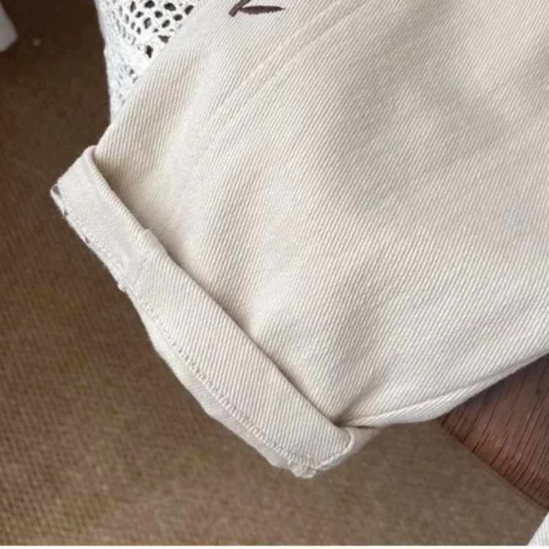 2026 Spring Children Casual Pants 2-6T Girls Flower Embroidery Cotton Trousers Kids Elastic Waist Outdoor Pants Baby Girl Cloth