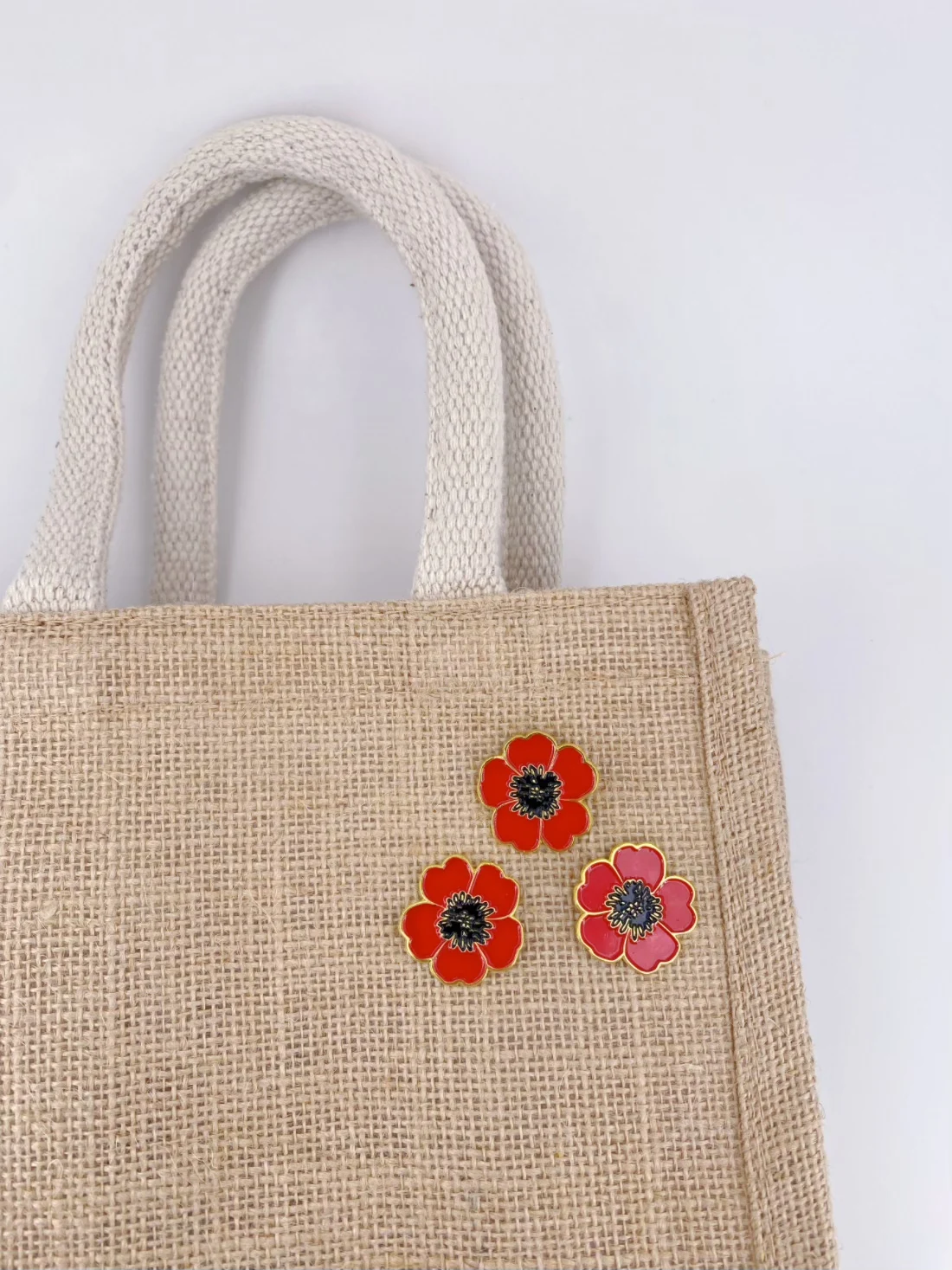 Memorial Day Poppy Pins Veterans Day Flower Enamel Lapel Pin 1", Souvenir For Men Women Clothes Bags Hats