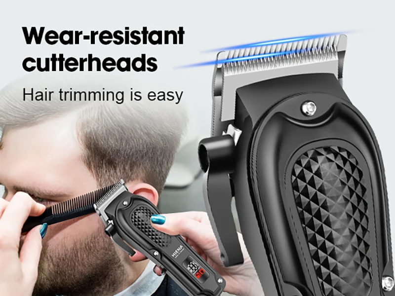 Barber Electric Hair Trimmer Men Rechargeable Cordless Beard Shaver Hair Length Adjustable Electric Hair Clipper Trimming Tool
