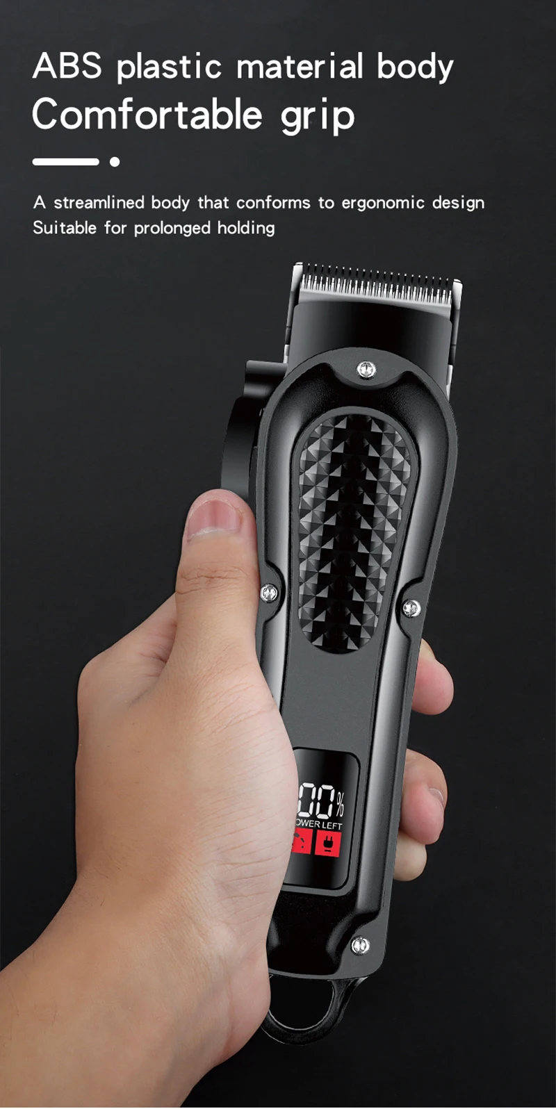 Barber Electric Hair Trimmer Men Rechargeable Cordless Beard Shaver Hair Length Adjustable Electric Hair Clipper Trimming Tool