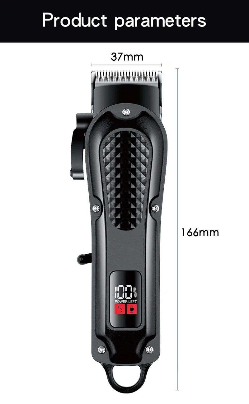 Barber Electric Hair Trimmer Men Rechargeable Cordless Beard Shaver Hair Length Adjustable Electric Hair Clipper Trimming Tool