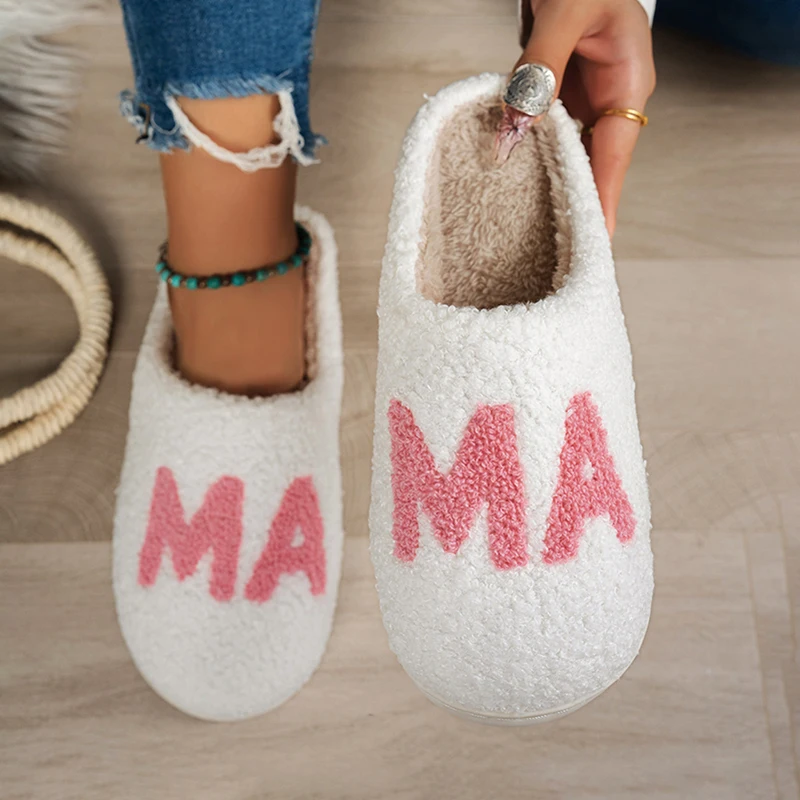 Casual Fluffy Women's Slippers Home Plush Mama Designer Winter Woman Shoes Flat Platform Elegant Footwear Trend Fuzzy Fur Slides