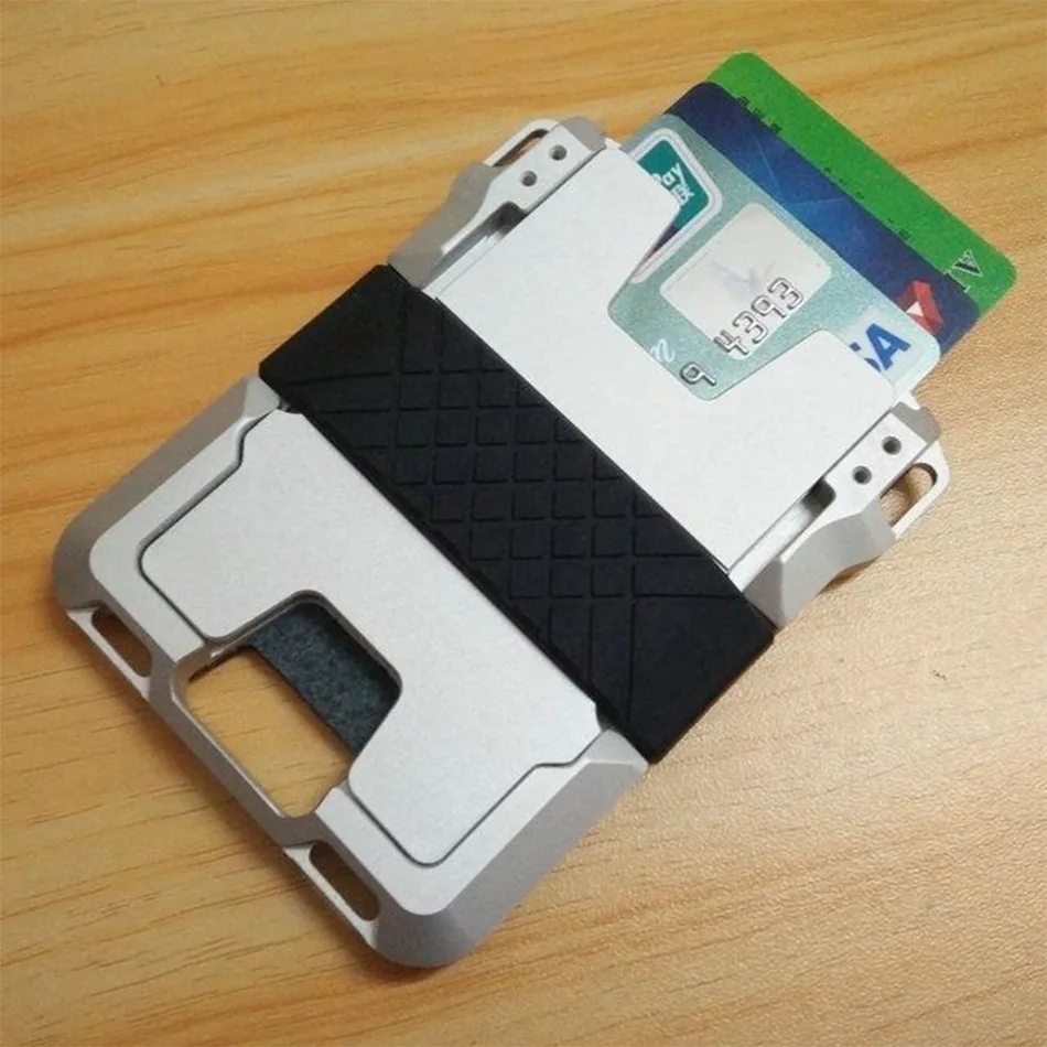 Rfid metal fiber Airtag Wallets Men money Card Holder Slim Thin For Apple Air Tag Purses Smart Black Walet male gift