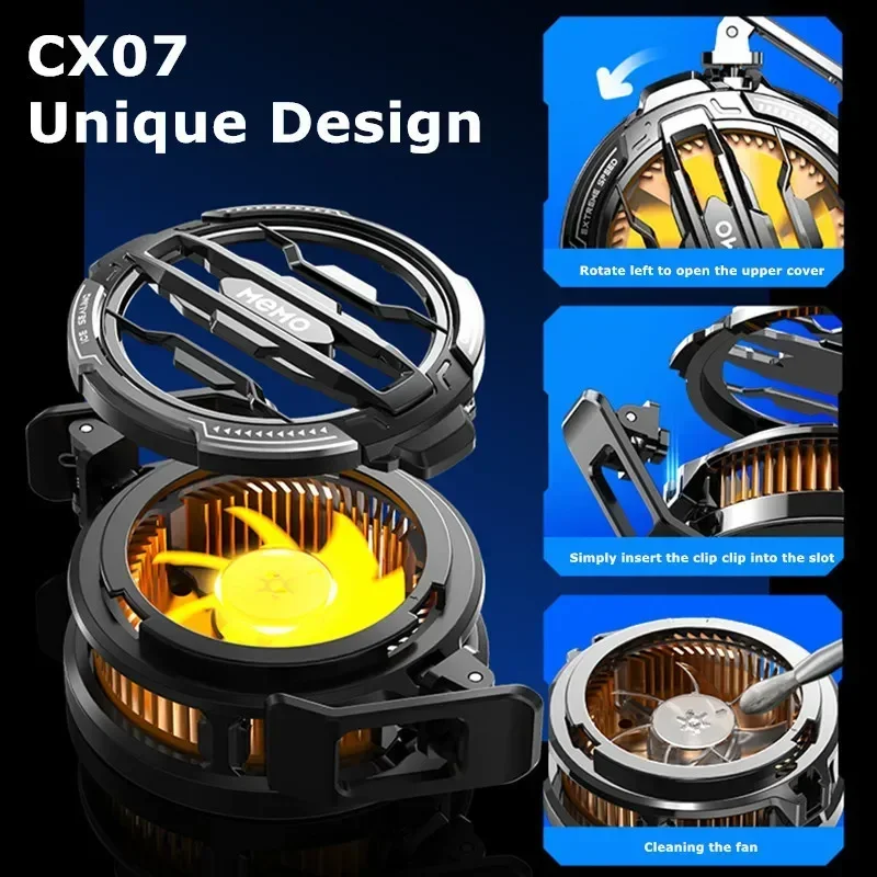 MEMO 2024 NEW Magnetic/Back-clip 2 IN 1 Mobile Phone Semiconductor Cooling Fan Radiator CX07 for Game Cooler