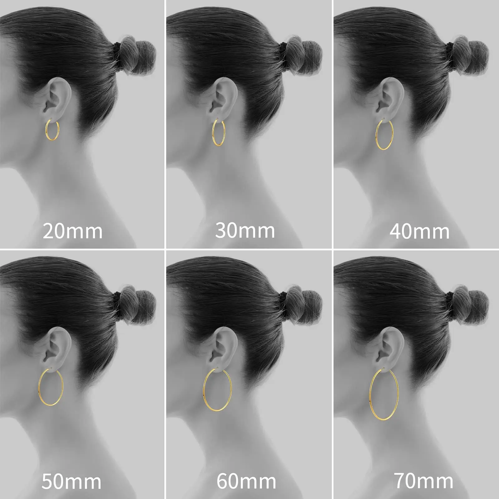 Eavva Women 14K Gold Plated Hoop Earrings Lady Classic Thin Hoops with 925 Sterling Silver Post Fashion Jewelry with Gift Box