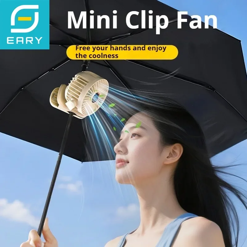 Eary Portable Magnetic Fan With 1200mAh Battery Usb Rechargeable 180 Adjustable 4 Speed Wind Personal Ultra-thin Air Cooling Fan