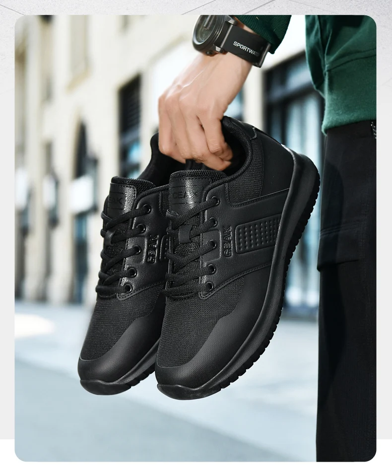 Chef Shoes Non-Slip Four Seasons Breathable Hotel Kitchen Work Shoes Light Outdoor Men's Plus Size Casual Sports Walking Shoes
