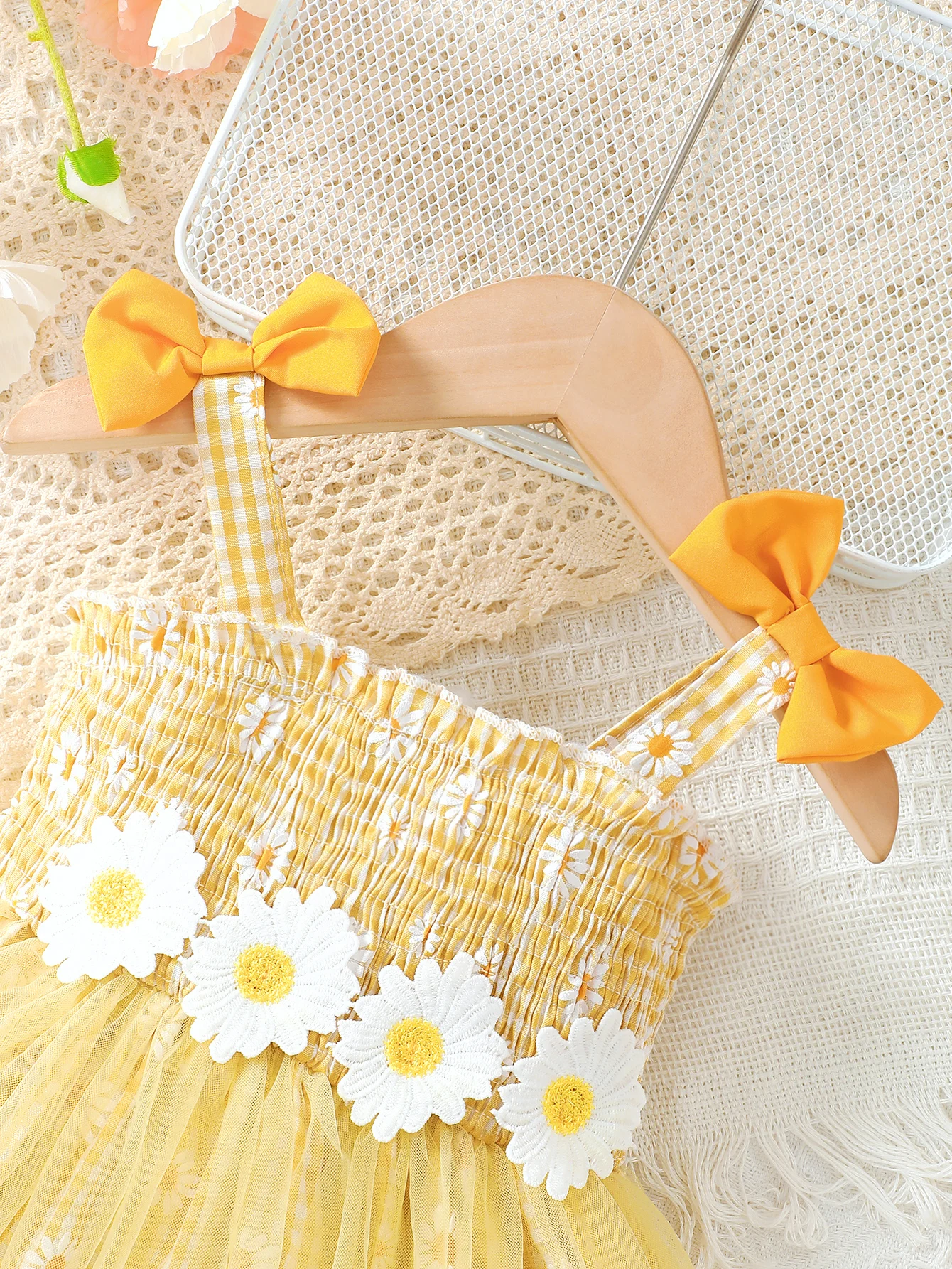Baby Girl Summer Dress Daisy Plaid Chiffon Sweet Style Dress+Hat 2Pcs for Cute Baby Girls Aged 0-3 Years Vacation Casual Dress