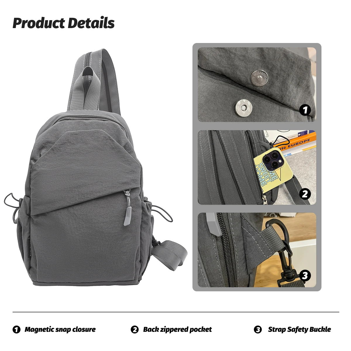 2026 New Trendy Portable Messenger Bag Women's Multifunctional Chest Bag Small Backpack All-Match Shoulder Bag Leisure Travel