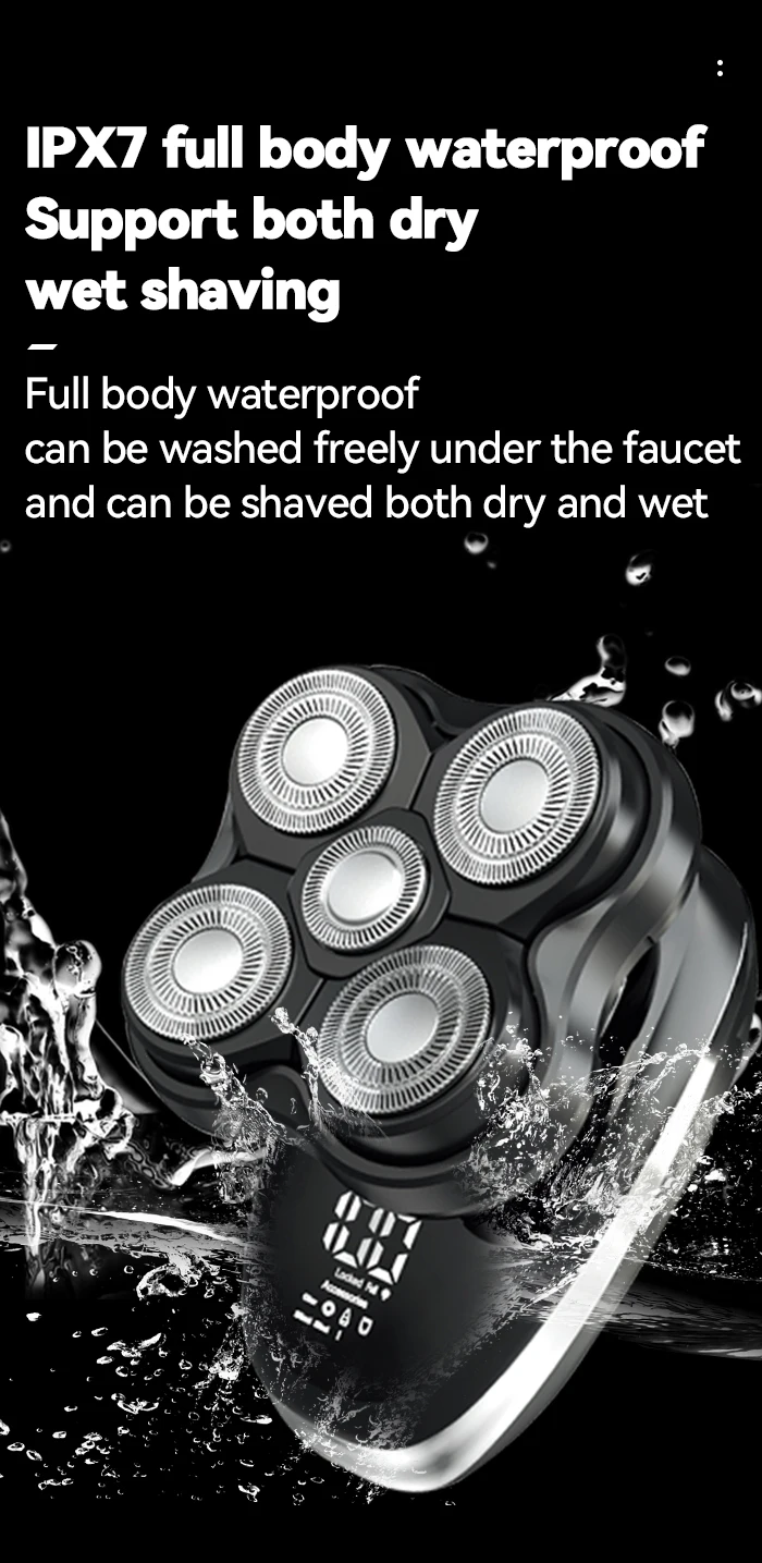 Kemei T378 Electric Head Shavers for Bald Men Professional 10000 RPM Cordless USB Rechargeable Razors Shaver Machine for Head
