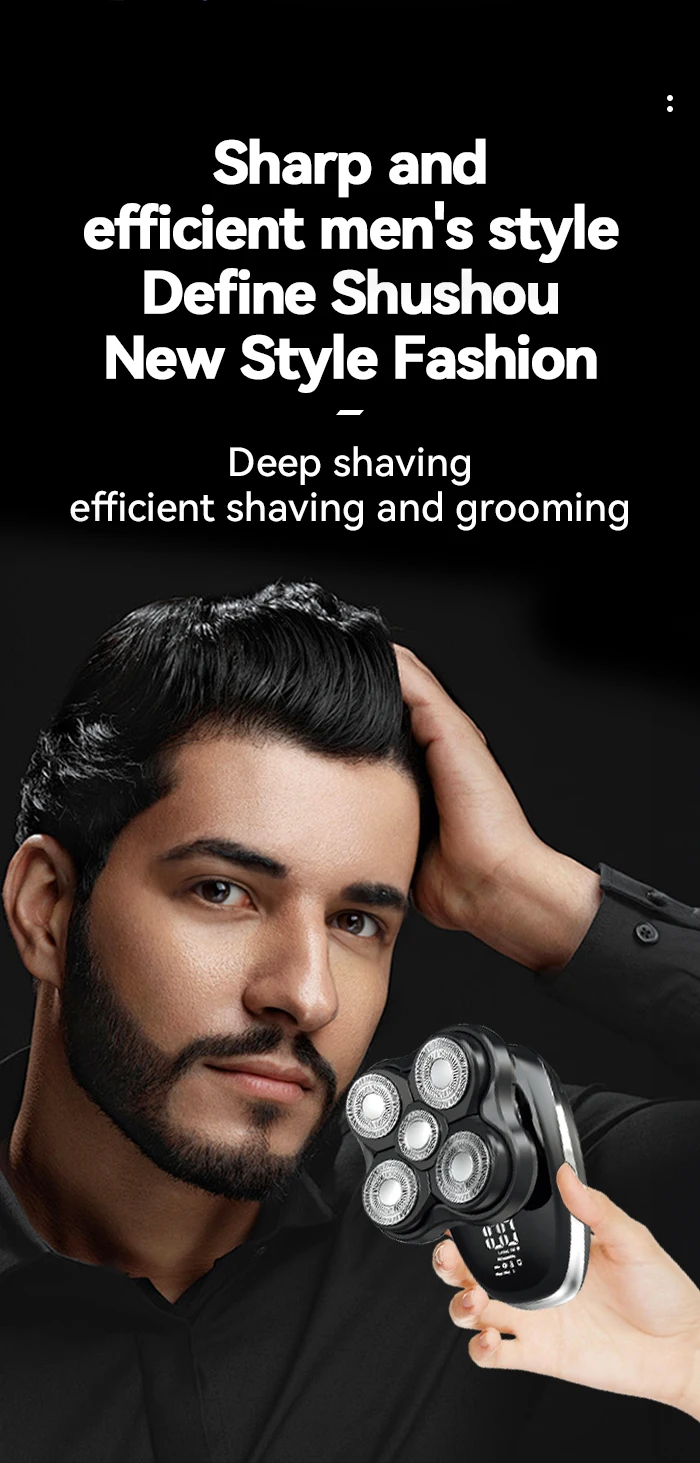 Kemei T378 Electric Head Shavers for Bald Men Professional 10000 RPM Cordless USB Rechargeable Razors Shaver Machine for Head
