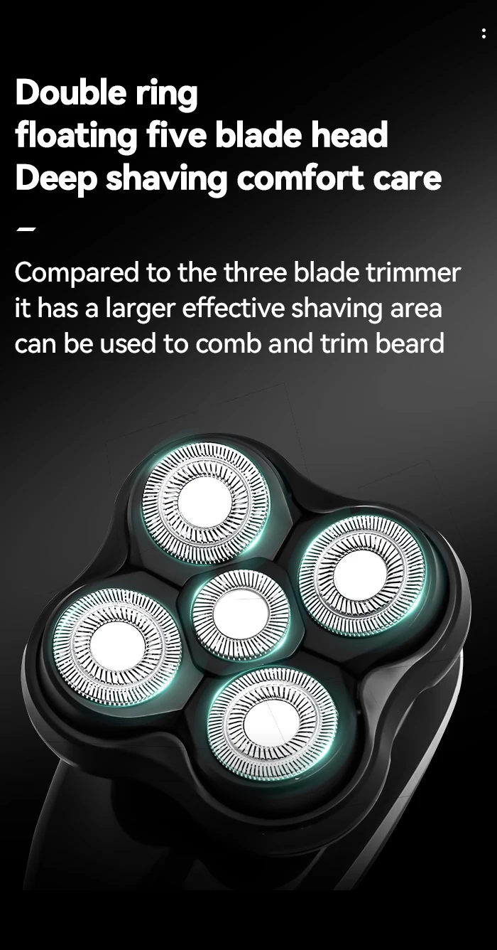 Kemei T378 Electric Head Shavers for Bald Men Professional 10000 RPM Cordless USB Rechargeable Razors Shaver Machine for Head