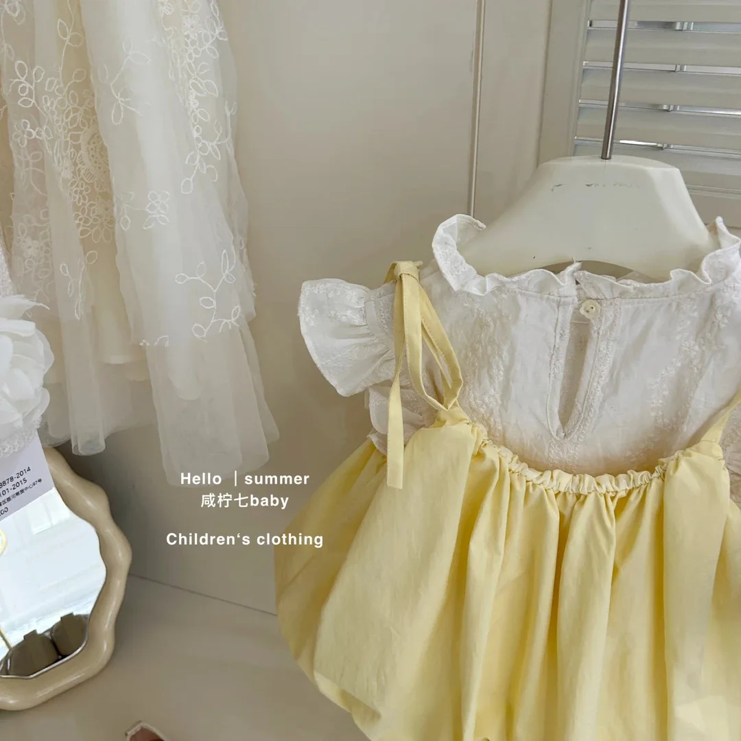 Baby Strap Dress Set Summer 2026 New Korean Girls Summer Dress Children Princess Two Piece Set Children Clothing