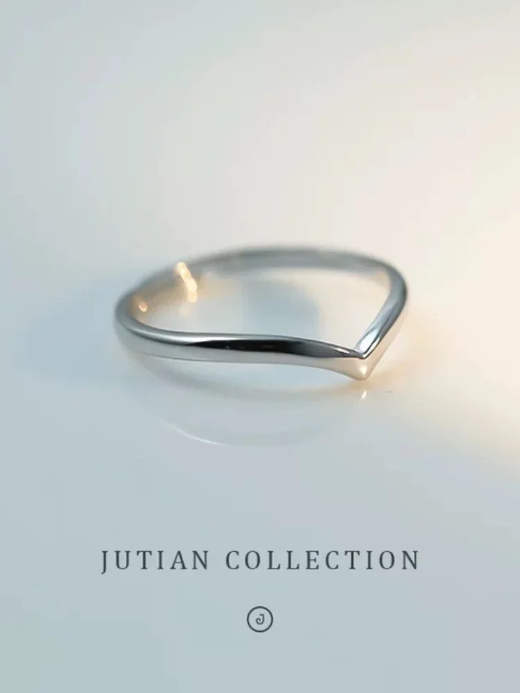925 Sterling Silver Fashion Simplicity Classic Smooth V-shaped Ring For Women Engagement Wedding High Quality Fine Jewelry