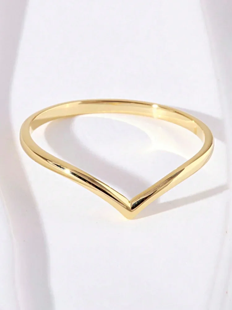 925 Sterling Silver Fashion Simplicity Classic Smooth V-shaped Ring For Women Engagement Wedding High Quality Fine Jewelry