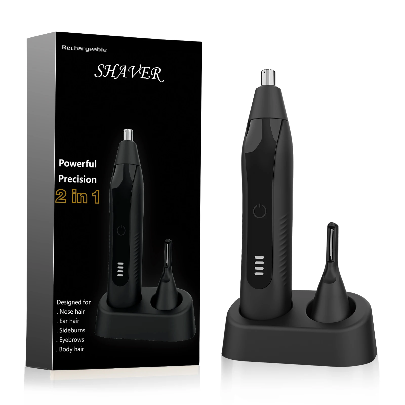 Nose Hair Trimmer Eyebrow & Facial Hair Trimmer Rechargeable Painless Eyebrow Razor for Ear Beard Hairline Metal Trimming Tool