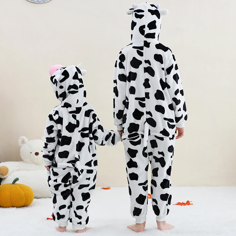 MICHLEY Carnaval Capybara Flannel Blanket Sleepers Onesie Hooded Children Costume Clothes Jumpsuit Sleepwear For Boys Girls