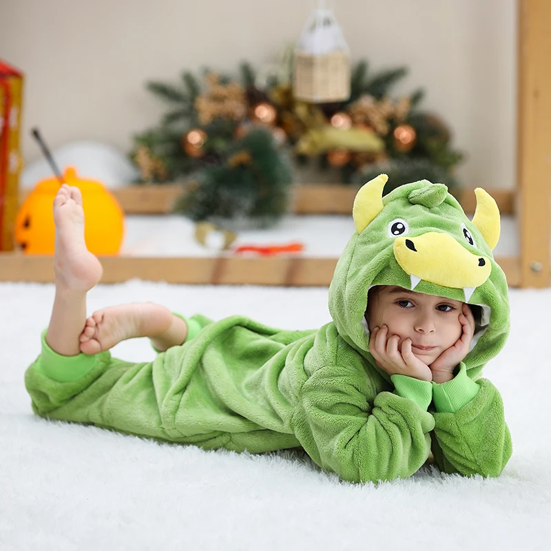 MICHLEY Carnaval Capybara Flannel Blanket Sleepers Onesie Hooded Children Costume Clothes Jumpsuit Sleepwear For Boys Girls