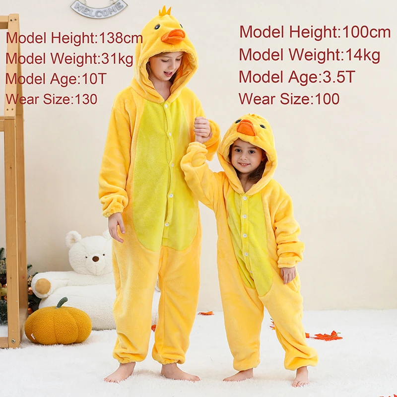 MICHLEY Carnaval Capybara Flannel Blanket Sleepers Onesie Hooded Children Costume Clothes Jumpsuit Sleepwear For Boys Girls
