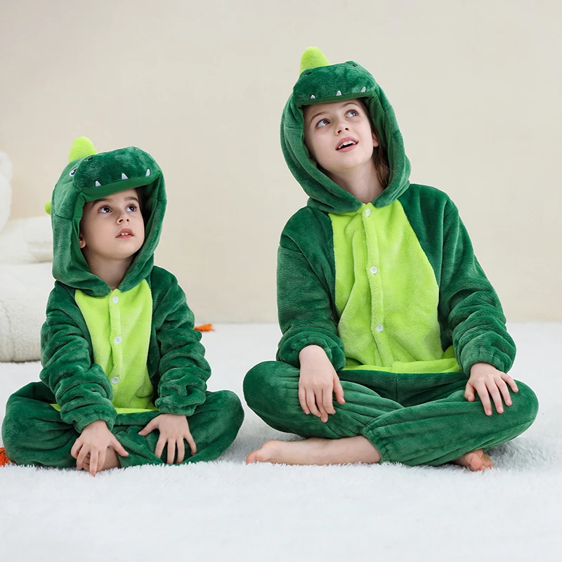 MICHLEY Carnaval Capybara Flannel Blanket Sleepers Onesie Hooded Children Costume Clothes Jumpsuit Sleepwear For Boys Girls