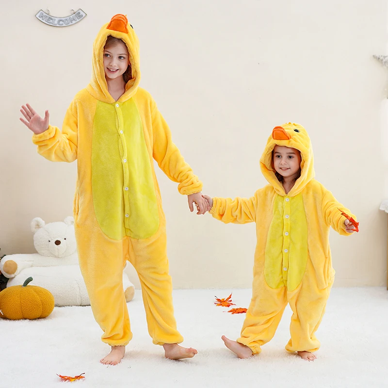 MICHLEY Carnaval Capybara Flannel Blanket Sleepers Onesie Hooded Children Costume Clothes Jumpsuit Sleepwear For Boys Girls