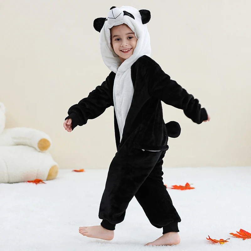 MICHLEY Carnaval Capybara Flannel Blanket Sleepers Onesie Hooded Children Costume Clothes Jumpsuit Sleepwear For Boys Girls