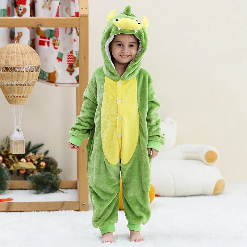 MICHLEY Carnaval Capybara Flannel Blanket Sleepers Onesie Hooded Children Costume Clothes Jumpsuit Sleepwear For Boys Girls