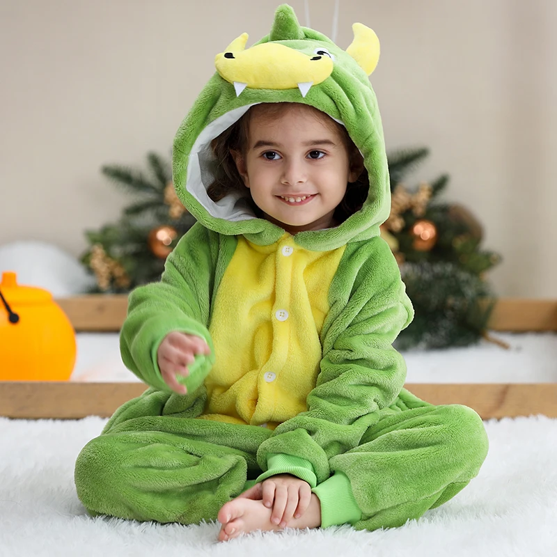 MICHLEY Carnaval Capybara Flannel Blanket Sleepers Onesie Hooded Children Costume Clothes Jumpsuit Sleepwear For Boys Girls