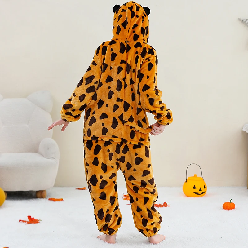 MICHLEY Carnaval Capybara Flannel Blanket Sleepers Onesie Hooded Children Costume Clothes Jumpsuit Sleepwear For Boys Girls