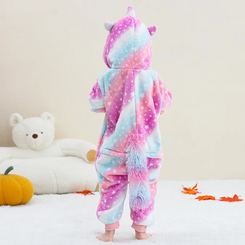 MICHLEY Carnaval Capybara Flannel Blanket Sleepers Onesie Hooded Children Costume Clothes Jumpsuit Sleepwear For Boys Girls