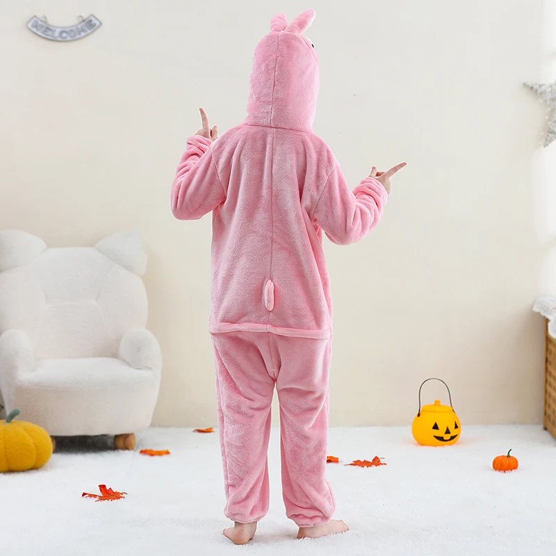 MICHLEY Carnaval Capybara Flannel Blanket Sleepers Onesie Hooded Children Costume Clothes Jumpsuit Sleepwear For Boys Girls
