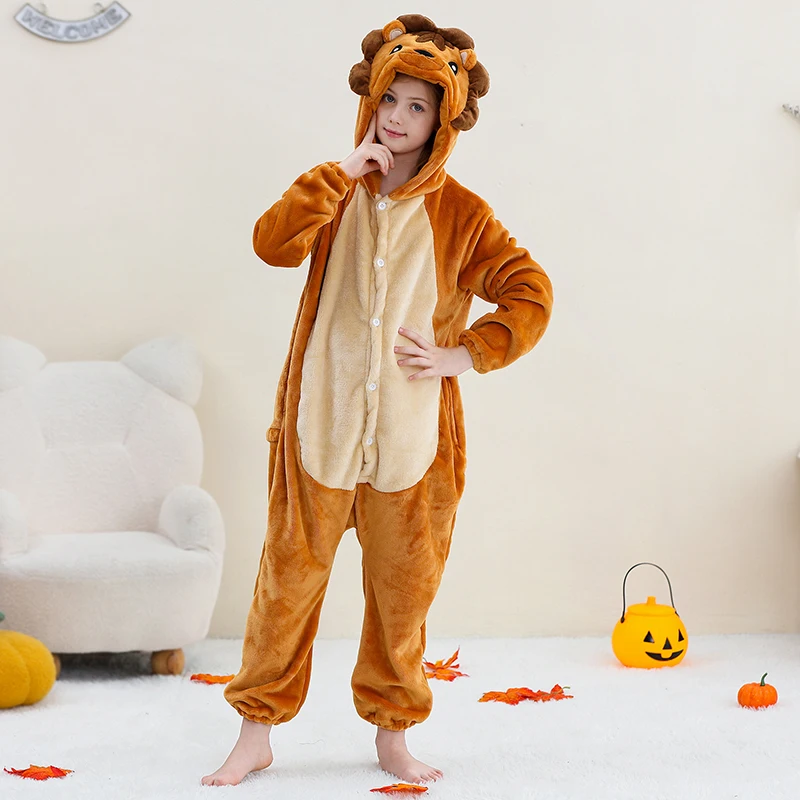 MICHLEY Carnaval Capybara Flannel Blanket Sleepers Onesie Hooded Children Costume Clothes Jumpsuit Sleepwear For Boys Girls