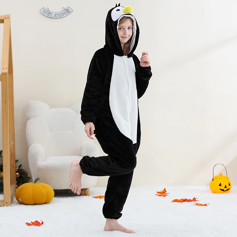 MICHLEY Carnaval Capybara Flannel Blanket Sleepers Onesie Hooded Children Costume Clothes Jumpsuit Sleepwear For Boys Girls