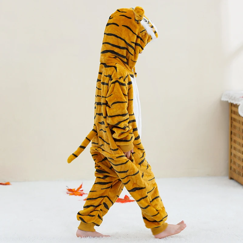 MICHLEY Carnaval Capybara Flannel Blanket Sleepers Onesie Hooded Children Costume Clothes Jumpsuit Sleepwear For Boys Girls