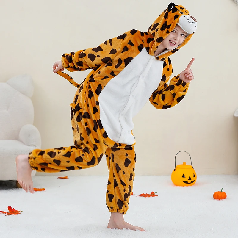 MICHLEY Carnaval Capybara Flannel Blanket Sleepers Onesie Hooded Children Costume Clothes Jumpsuit Sleepwear For Boys Girls