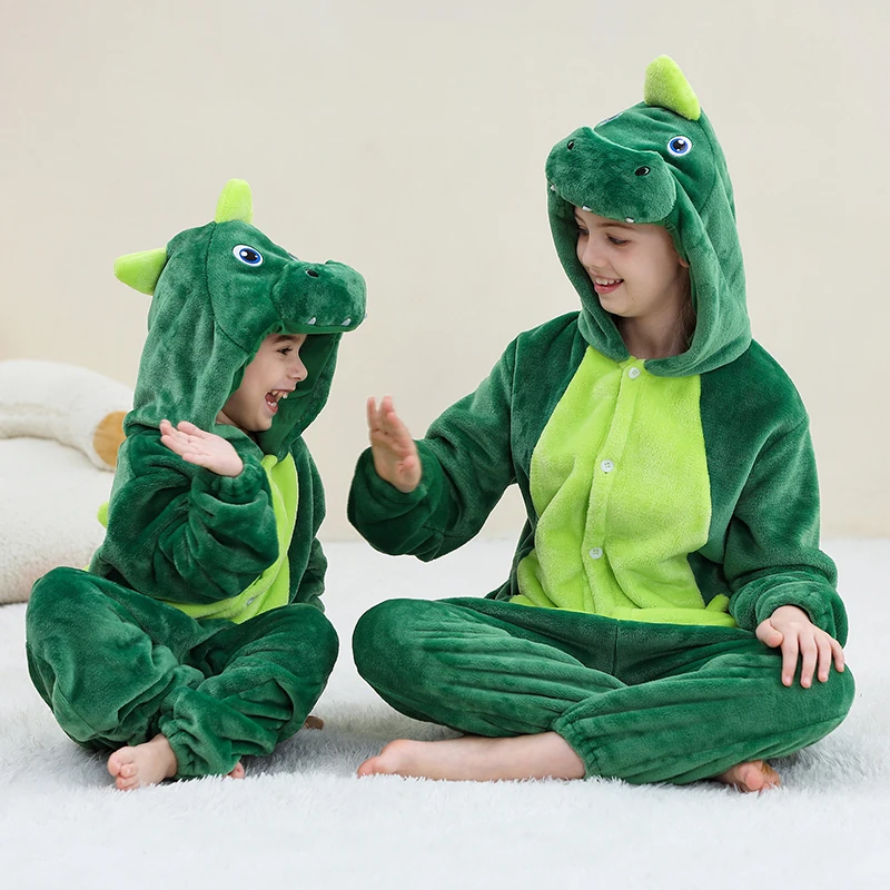 MICHLEY Carnaval Capybara Flannel Blanket Sleepers Onesie Hooded Children Costume Clothes Jumpsuit Sleepwear For Boys Girls