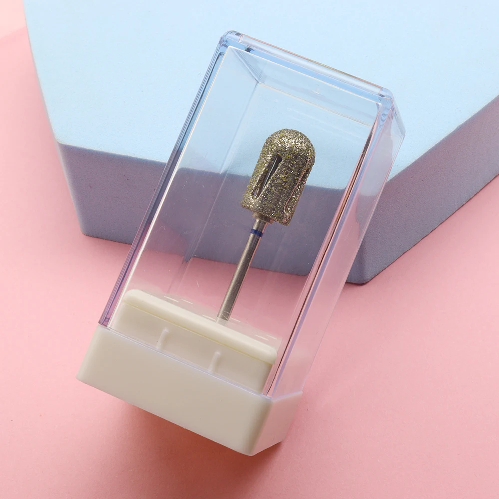 1Pc 10mm High End Diamond Pedicure Nail Bit - 60# 120#, Carbon Steel with Diamond Coating, Easy & Sharp Sanding Cap for Electric