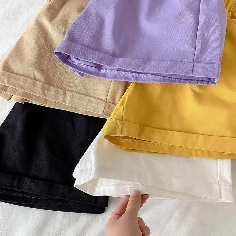 Summer Clothes for Girls Candy Color Kids Cotton Shorts for Girls Summer Casual Wear Thin Breathable Outdoor Sports Pants